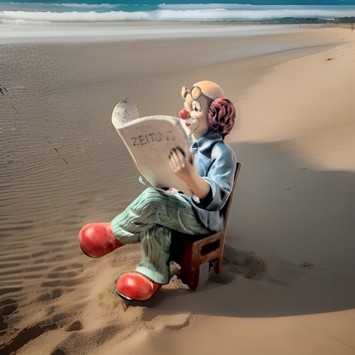 Gilde clown figur sitzend - clown, auf