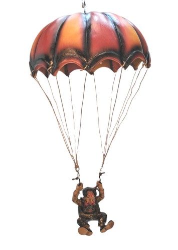 Retro fallschirmspringer figur - retro,
