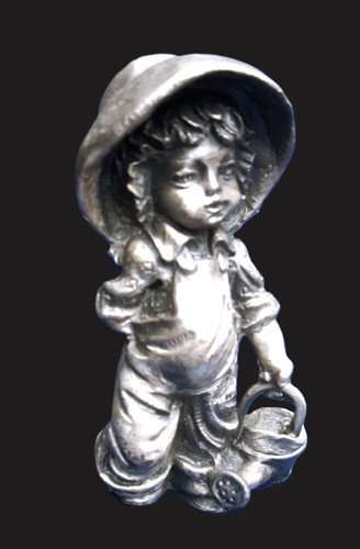 Zinnfigur versilbert junge - zinnfigur,